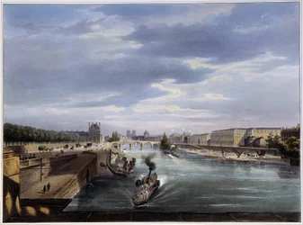 Le pont Royal - em "Paris en 1837" por Arnout