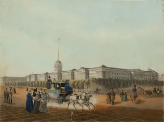 O Almirantado em São Petersburgo, final da década de 1840.