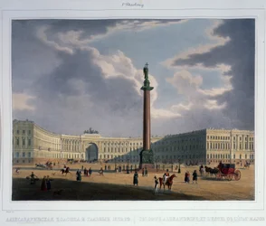 A coluna de Alexander. Vista da sede principal do exército, década de 1840