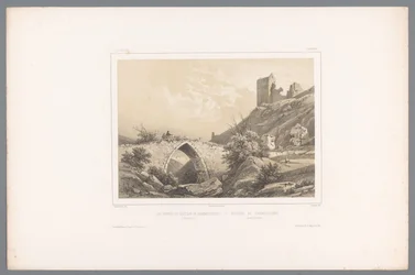 Vista das ruínas do castelo de Hammershus
Les ruines du Château de Hammershuus / Ruiner af Hammershuus (título sobre o objecto)
Vistas da Escandinávia (título da série)
Vues du Nord. Danemarck (título da série)