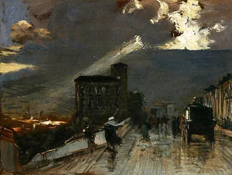 O Terraço em Kassel com uma tempestade a fermentar