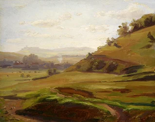 Vista da encosta do Doernberg em direcção a Burghasungen (óleo sobre tela)