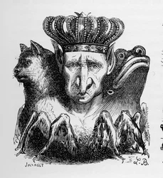 Bael - Baal - (demónio) - Bael é o chefe do poder infernal - em «Le Dictionnaire infernal» de Collin de Plancy - Gravura de L. Breton. Paris