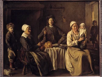 O regresso do batismo ou «A família feliz», 1642. Dimensões 0,61 x 0,78 m