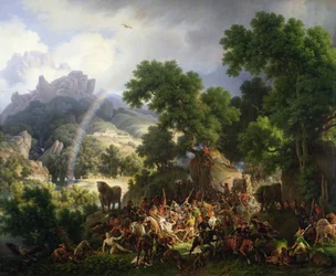 O general Lejeune, capturado e despido pelas tropas guerrilheiras espanholas, é salvo por Don Juan Padalea («El Medico»), 1815