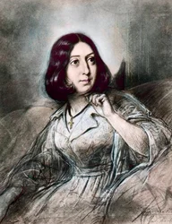 Retrato de George Sand depois de Louis Leopold Boilly