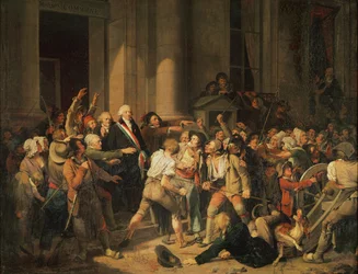 Acto de Coragem de Monsieur Defontenay, Presidente da Câmara de Rouen, 29 de Agosto de 1792 (óleo sobre tela)