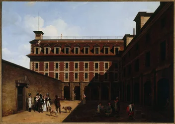 La prison des Madelonnettes, rue des Fontaines, ca. 1810 (óleo)