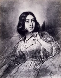 Retrato de George Sand, pseudônimo de Amantine-Lucile-Aurore Dupin (Paris
