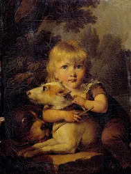 Retrato de Louis Arnault (1803-1885) Pintura de criança por Louis Leopold Boilly (1761-1845) 1808 aproximadamente. Sol. 0,22x0,16 m