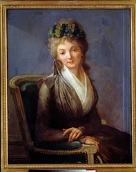 Retrato presumido de Lucile Desmoulins (nee Anne-Louise Duplessis-Larison) (1771-1794) Pintura de Louis Leopold Boilly (1761-1845). Século XVIII. Dim 0,85 x 0,67 m Paris, Musee Carnavalet