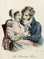 A Gravura do Nono Mês de Louis-Leopold Boilly (Louis Leopold Boilly