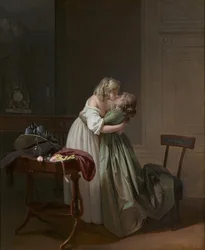 Duas jovens mulheres a beijarem-se, c. 1790-1794