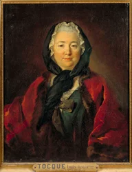 Retrato presumido de Madame de Graffigny (1695-1758) Escritor francês Pintura de Louis Tocque (1696-1772) Sol do século XVIII. 0,81x0,65 m