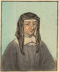 Retrato de Louise de Marillac (Louise Le Gras) (1591-1660) - Gravura do "Ensino religioso pelos olhos". Wonderful Album" de Louis Maitrejean e Georget Ramond - França 1910