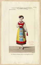 Senhorita Noblet como Fenella. Figurino para a ópera La muette de Portici, 1828.