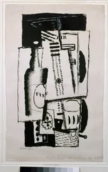 Natureza morta, estudo para uma pintura sobre vidro (pintura, século XX)