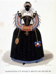 Retrato da Senhora na Máscara, segunda metade do século XVI. Na "Galerie francaise de femmes célèbres".