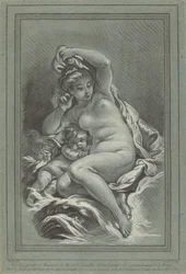 Venus and Cupid on a Dolphin, 1767. Criadores: Louis Marin Bonnet, Juste-François Boucher.