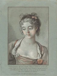 Bust of a Young Woman Looking Down, 17651767.