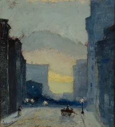 East Side, Nova Iorque, c.1908 (óleo sobre papel montado em papel montado em painel de fibras)