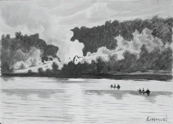 Fire Seen Seen From East Lyme, Connecticut, 1900.