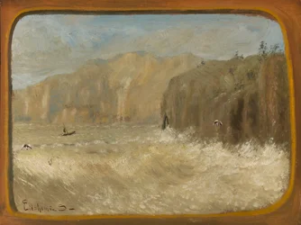 Two Gulls and Cliffs, ca. 1913-1921.