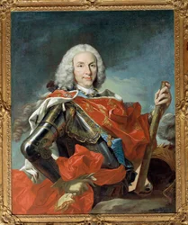 Retrato de Filipe V, Rei de Espanha (1683-1746) Pintura de Louis Michel van Loo (1707-1771) 1745 Dim. 1,04 x 0,83 m - Retrato de Filipe V, Rei de Espanha (1683-1746). Pintura de Louis Michel van Loo (1707-1771)