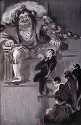 Gargantua - em "Gargantua" de Rabelais, doente. por Louis Morin, ed. Laurens, Paris,