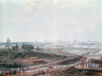 Guerra da Independência Americana: a batalha de Yorktown (ou York Town) em 19/10/1781, detalhe