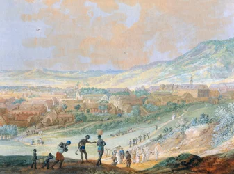 A cidade de Cap Francais (Cap-Haitien dos tempos modernos) no Haiti