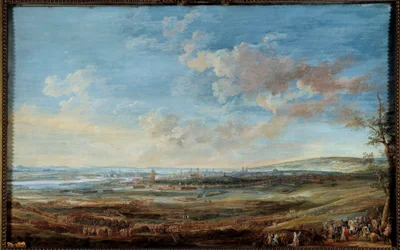Guerra da Sucessão Austríaca (1741-1748): "Sítio da cidade de Maestricht (Maastricht) pelo Marechaux da Saxónia e Lowendal de 16 de Abril a 10 de Maio de 1748" Gouache por Louis Nicolas Van Blarenberghe (1716-1794)