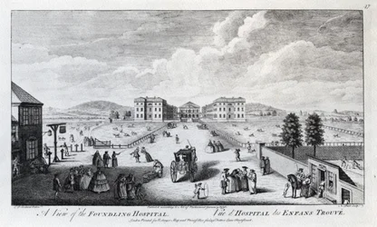 Uma vista do Hospital Foundling, gravado por Nathaniel Parr, 1750