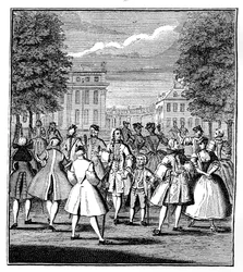 O Beau Monde em St Jamess Park, 1750.