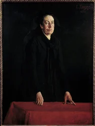 Commune de Paris: "Retrato de Louise Michel (1830-1905) no pódio" A anarquista militante no tribunal durante o seu julgamento. Pintura de Louis Tinayre (1861-1942) 1882 Sol. 1,29x0,95 m Paris, Musee Carnavalet Atenção! A utilização desta obra pode ser suje
