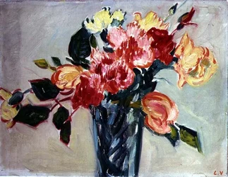 Vaso de rosas (óleo sobre tela)