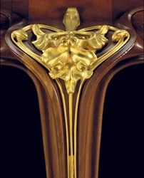 Mesa &39;Orchidee&39;, c.1903 (mogno, bronze dourado e vidro) (ver também 1065877-81)