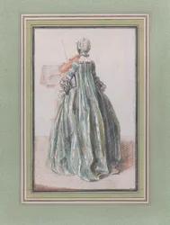 Mulher a tocar violino, vista de trás, ca. 1758-59.