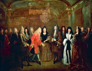Luís XIV, eleitor da Saxónia, Frederick Augustus II, em Fontainebleau, a 27 de Setembro