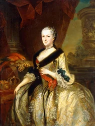 Retrato de Maria Josepha, rainha da Polônia, com três quartos de comprimento,