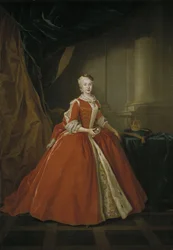 Retrato da princesa Maria Amalia da Saxônia 17241760 em traje polonês, 1738
