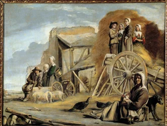 O carrinho ou o retorno do feno Pintura por Louis Le Nain (1593-1648)