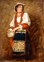 Estudo de uma camponesa italiana de Savoy, 1874-1880.