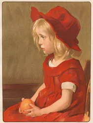 Menina com uma laranja