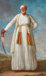 Retrato de Muhammad Dervish Khan, embaixador na corte francesa enviado por Tipu Sultan, 1788.