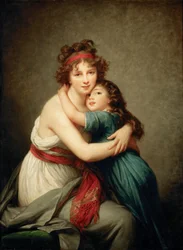 Auto-retrato com sua filha, Julie, c. 1789.