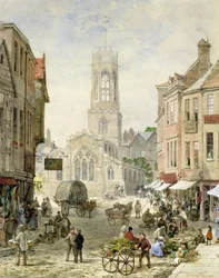 All Saints Pavement, York (aquarela e cor de corpo sobre papel)