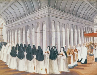 Procissão do Santíssimo Sacramento no Claustro, de l&39;Abbaye de Port-Royal, c.1710