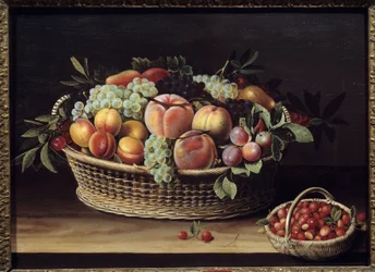 Cesta de frutas e cestas de morango Pintura por Louise Moillon (1610-1696) 1635 Toulouse, Musee des Augustins