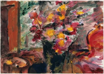 Vaso de flores em uma mesa. 1922